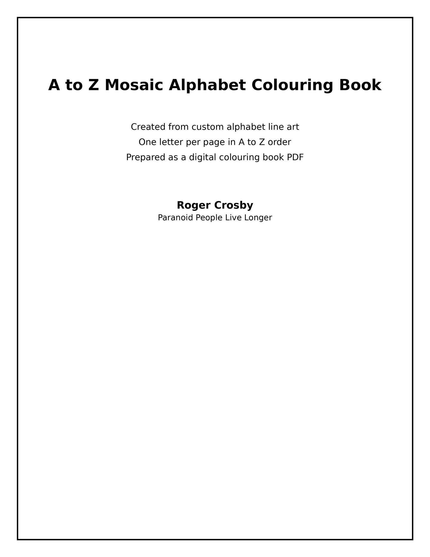 A to Z Mosaic Alphabet Colouring Book