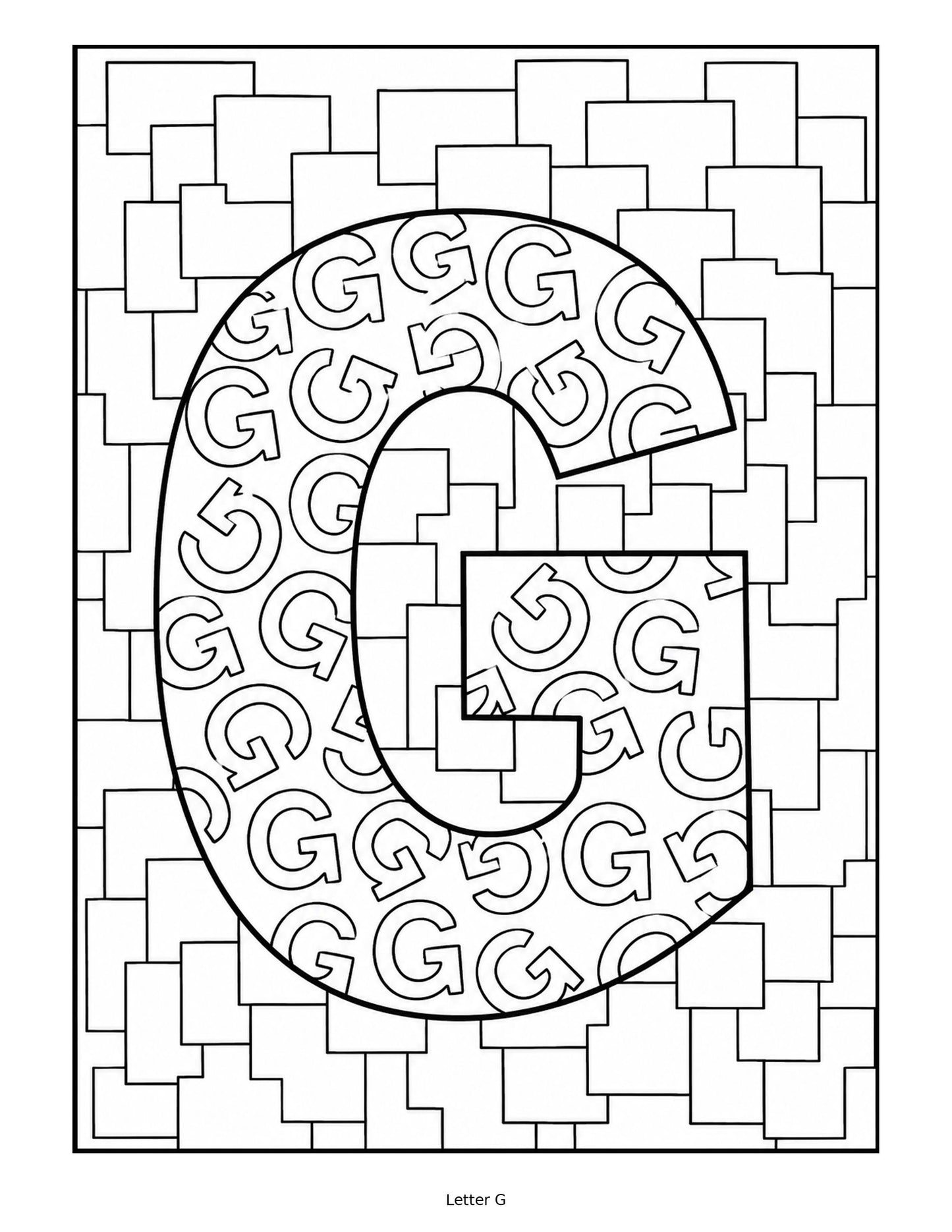 A to Z Mosaic Alphabet Colouring Book