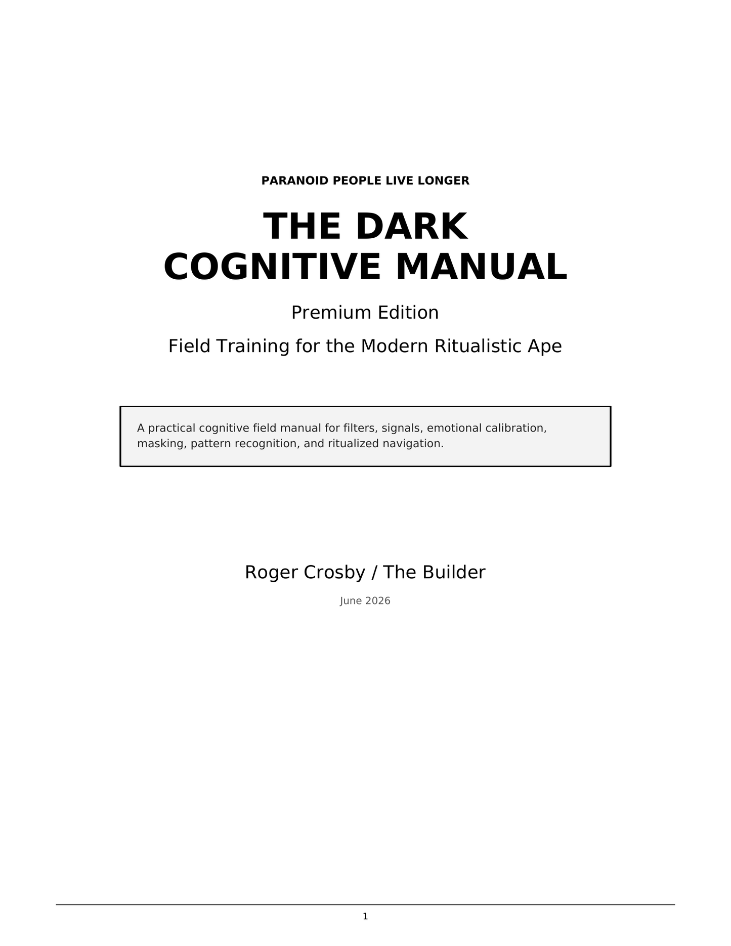 The Dark Cognitive Manual - Premium Edition
