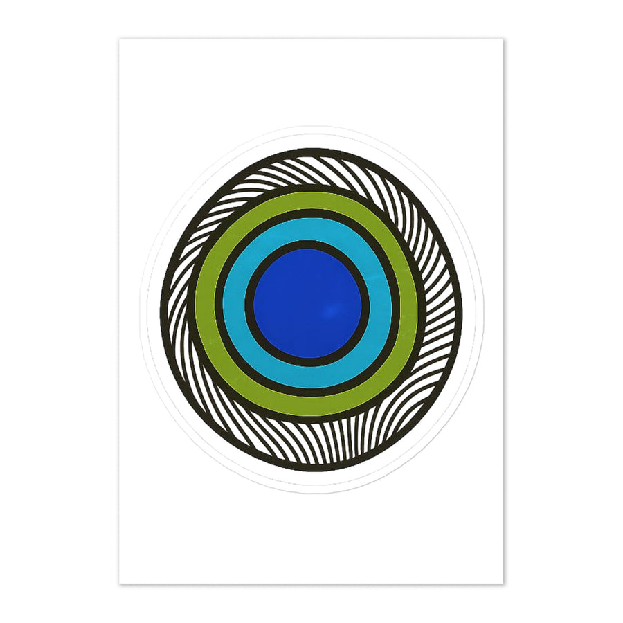 Eggball: Blue Green Orbit | Large Geometric Sticker